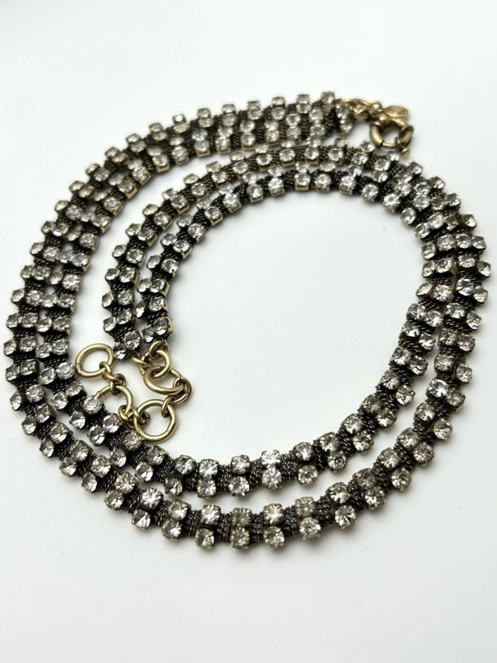 J. Crew Double Strand Chain Wrapped Jeweled Necklace